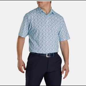 FootJoy Lisle Flower Print Self Collar Mint